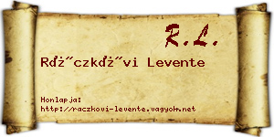 Ráczkövi Levente névjegykártya