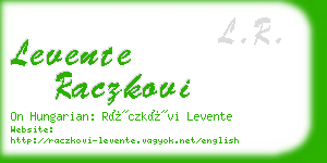 levente raczkovi business card